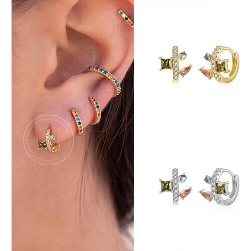 925 Sterling Silver Ear Buckle Europe America Style Crystal Stud Earrings Exquisite Popular Fashion For Women Birthday Gift
