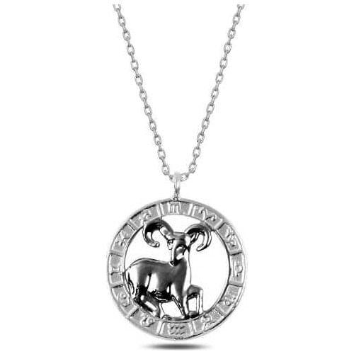 Silver Aries Zodiac Pendant