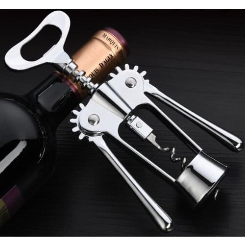Zinc Alloy Manual Red Wine Wing Corkscrew Key Bottle Opener Manual Rotating Red Wine Bottle Opener Stainless Steel Corkscrew
