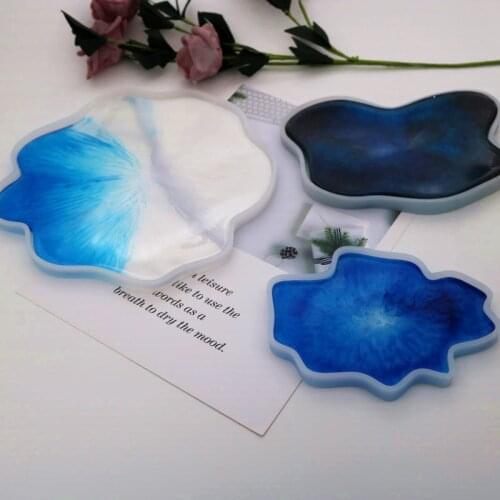 Silicone Coaster Molds Resin Jewelry UV Epoxy Pressed Flower Irregular Cloud Shape Molds For Jewelry Making Tools DIY Craft
