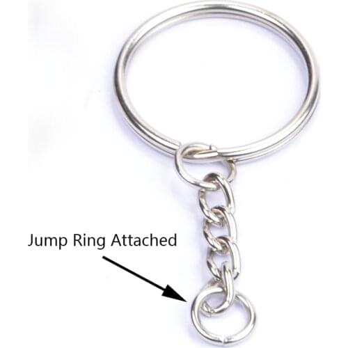 Split Key Ring with Chain, Key Chain Parts Chaveiro for DIY Keychain 50PCS 25mm Chaveiro Metal Keyring