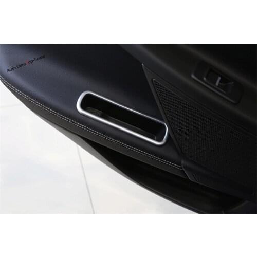 Yimaautotrims Inner Car Door Armrest Container Box Memory Button Cover Trim Fit For Jaguar XE 2016 - 2019 ABS Interior Mouldings