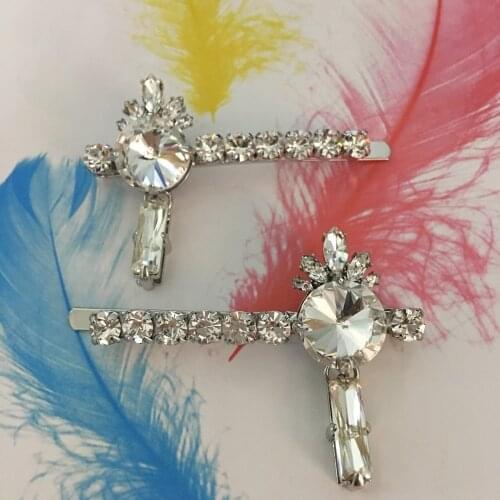 Fashion crown geometric crystal word hairpin