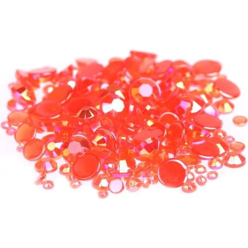 Jelly Red Color Cute Shiny Various Sizes Optional Acrylic Rhinestones Shoes Clothing Decorations Nail Art Decorations