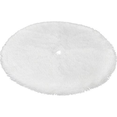 1Pcs White Christmas Tree Skirt Plush Faux Fur Carpet Xmas Floor Mat Ornaments Wedding Birthday New Year
