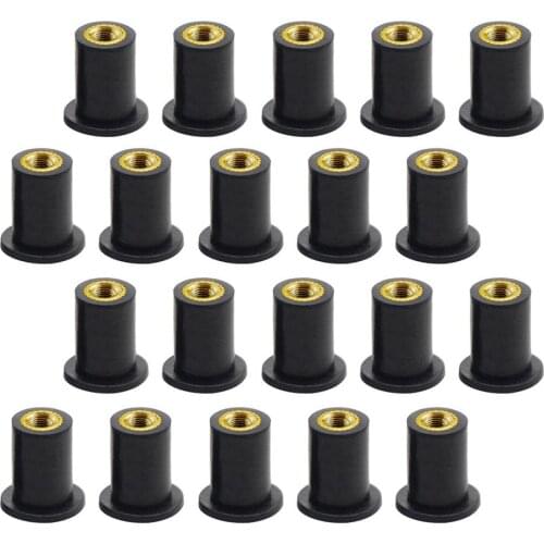 10pcs Rubber Well Nuts Straight type M4 M5 Blind Fastener Windscreen Windshield Fairing Cowl Fastener Accessories for Motorcycle