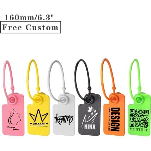 1000Pcs Custom Garment Labels Plastic Clothes Tag Disposable Security Seals Price Tag for Clothing Shoes Bags 160mm/6.3"