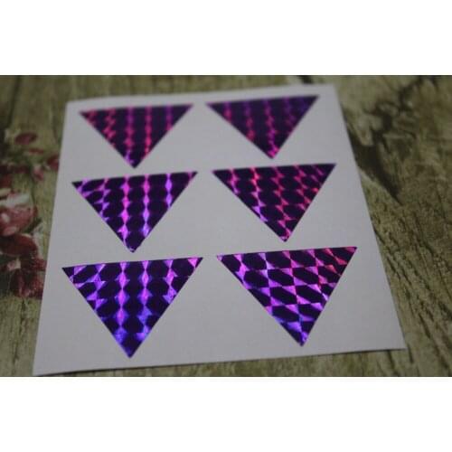 3.8x3.3cm Purple hologram triangle sticker, vinyl label, holographic sticker