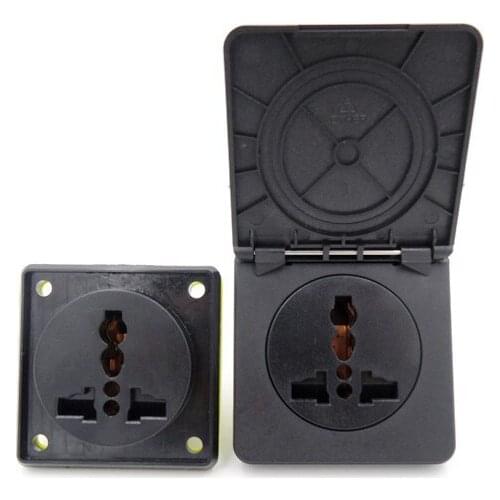 5PCS Waterproof Dust-proof Outdoor Wall Power Socket, 10A Weather Resistant Universal jack Electrical Outlet Grounded