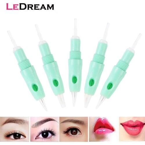 50pcs/lot Disposable Sterilized 8mm Screw Green Microneedling Microblading Tattoo Cartridges Needles For Permanent Makeup