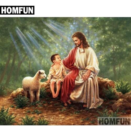 HOMFUN Full Square/Round Drill 5D DIY Diamond Painting "Religion Jesus" Embroidery Cross Stitch 5D Home Decor Gift A06363