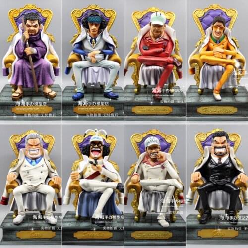 Anime One Piece Three Generals Borsalino Sakazuki Kuzan Issho Sengoku Monkey D Garp Boxed Model Decoration Toy Childrens Gift
