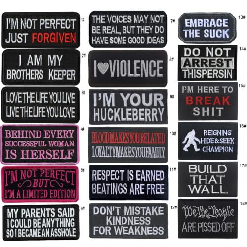 Name Tag Iron Hook Behind Fun Punk Rock Embroidery Bike Motorcycle Patch Badge Denim Jacket Clothing Vest Decorative Accessories