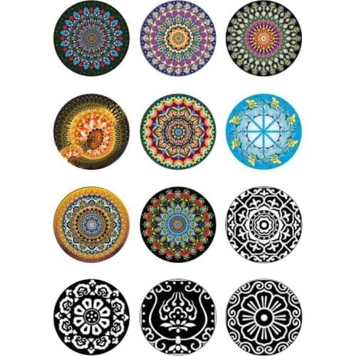 10mm 12mm 14mm 16mm 20mm 25mm 406 12pcs/lot Pattern Mix Round Glass Cabochon Jewelry Finding 18mm Snap Button Charm Bracelet