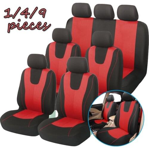 1/2/5/7seat Car seat covers Fit most Cars protective cover universal car accessories auto seat covers(Red/Black )