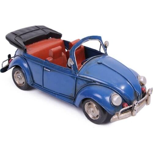 Decorative Metal Blue Car Ball-Trinket, Miniature, Gift, Nostalgic, Vintage, Handmade Hand Painted, quality Durable Material