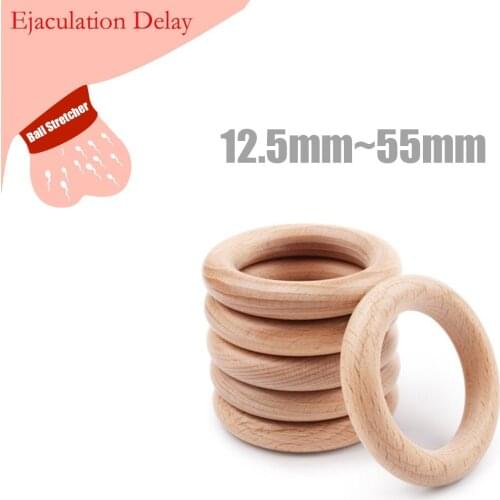 Wooden Penis Lock Cock Ring Metal Ball Scrotum Stretcher Bondage Restraint Chastity Device Cockring Gay Male Sex Toys for Man