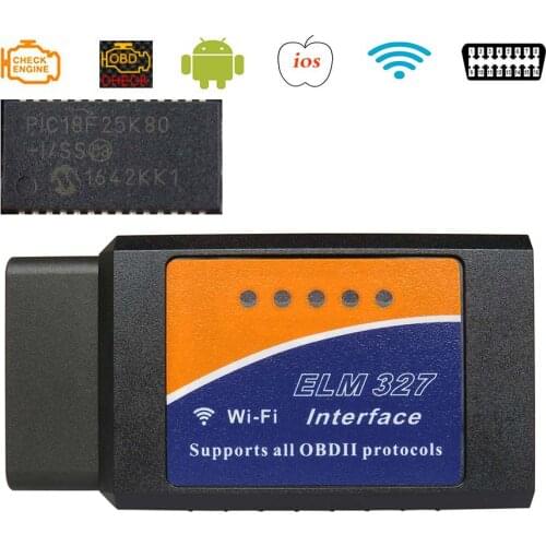 ELM327 V1.5 OBD2 Scanner Wifi/Bluetooth Elm 327 PIC18F25K80 Auto Diagnostic Tool OBDII for Android/IOS/PC/Tablet PK ICAR2