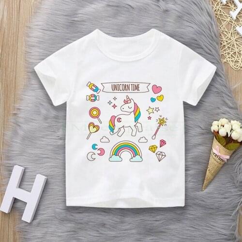 Toddler Girl T-shirt 4 5 6 7 8 9 10 11 12 Years Unicorn Kids T Shirt Luminous Children Summer Tshirt Girl Unicorn Shirt