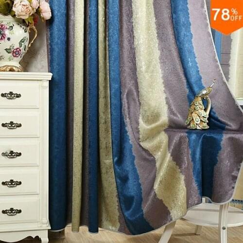 Most artist blue oil painting cortina infantil Free shipping curtains for living room watercolour finished curtains with sheet