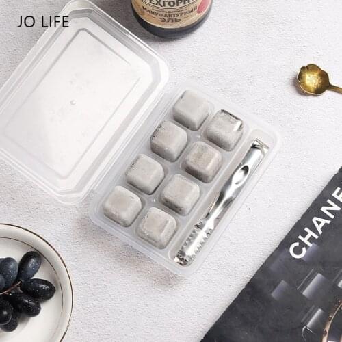 JO LIFE Reuseable Stainless Steel Ice Cube Set Whisky Wine Square Never Melt Ice Cubes