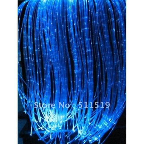 12v side glow fibre optic curtain kit with 100pcs twinkle calbe 1.5m long+16W LED light engine RGB color with remote