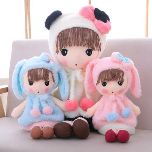 45cm/60cm kawaii Sweet Cute Girl Doll Soft Stuffed Plush Animals Baby Kids Toys for Children Baby Birthday Christmas