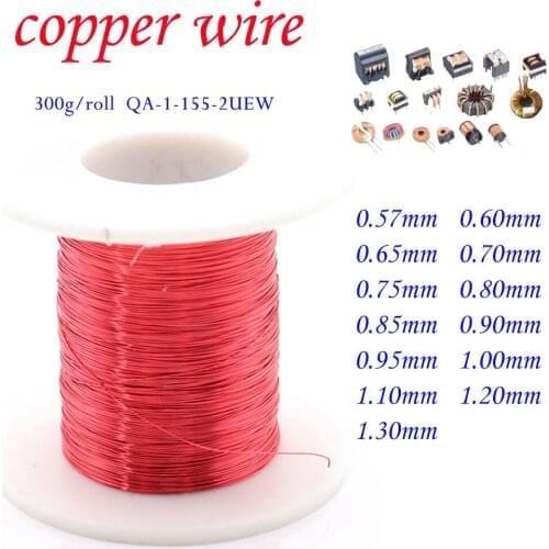 300g /roll Magnet Wire 0.57mm--1.30mm Enameled Copper wire UEW2 QA-1-155 RED Magnetic Coil Winding wire