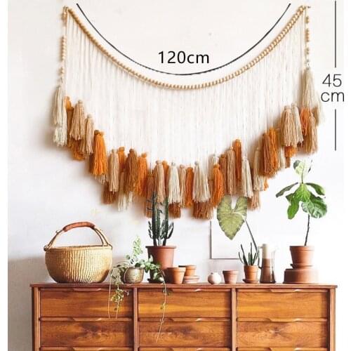 Moroccan Bohemian Wall Decor Tapestry Curtain Homestay Woven Macrame Sofa Tapestry Livingroom Wall Boho Decoration Home Decor