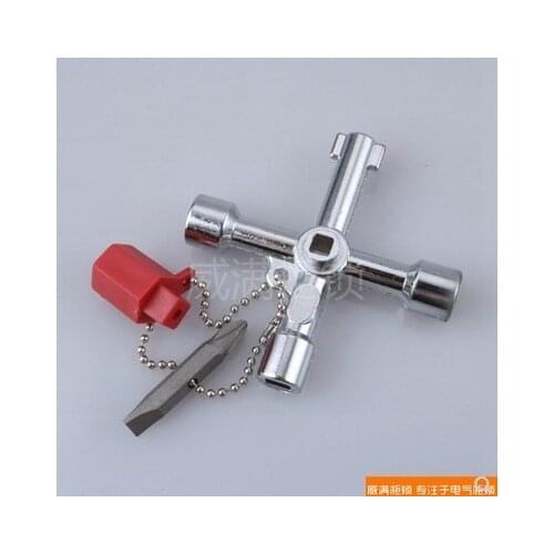 Multi-function electric control cabinet elevator Triangle key,With screwdriver, For Train, subway Faucet Water meter valve,lock