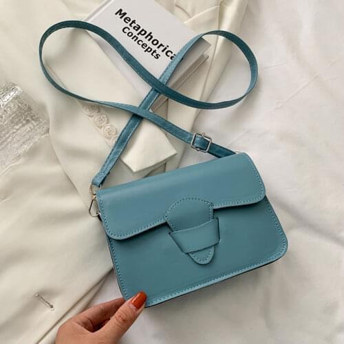 Fashion Solid Color Small Square Bag 2021 Summer Handbags For Women Pu Leather Female Shoulder Bag Designer Ladies Crossbody Bag