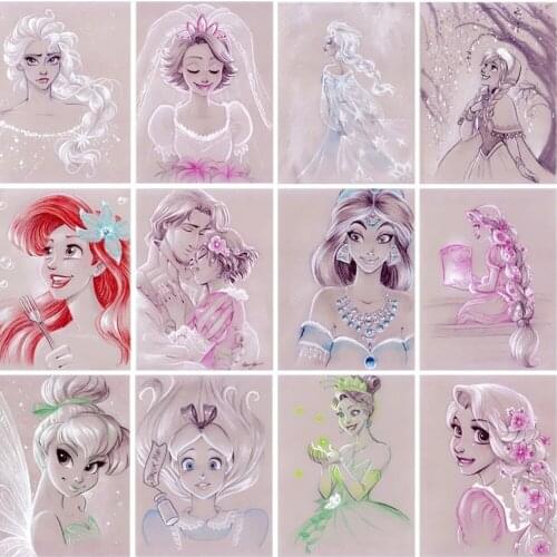 Disney Series 5D DIY Square Round Diamond Painting Princess Mosaic Embroidery Set Diamond Painting High Quality Handmade Gift