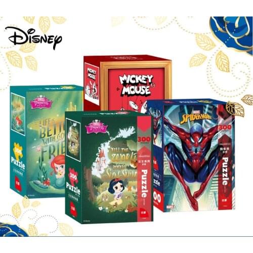 Disney Puzzle Mickey Princess Spiderman Bright Silver Card 300 Piece Puzzle Mini Particle Puzzle