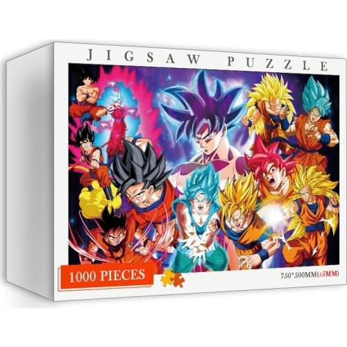 Son Goku Jigsaw Puzzles Toys 1000 Pieces Cartoon Anime Picture Puzzles Adults Decompression DIY Assembling 1000 Jigsaw Puzzles