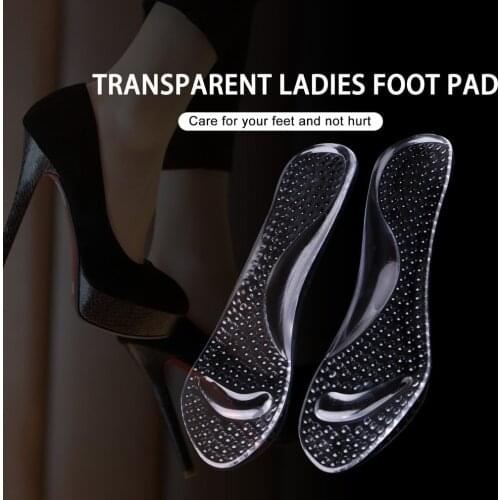 Buy one get one freeSoft Anti-pain Support Transparent Silicone Heels Thick Soles insoles Women Pad Hot Sale for Foot Care Tool