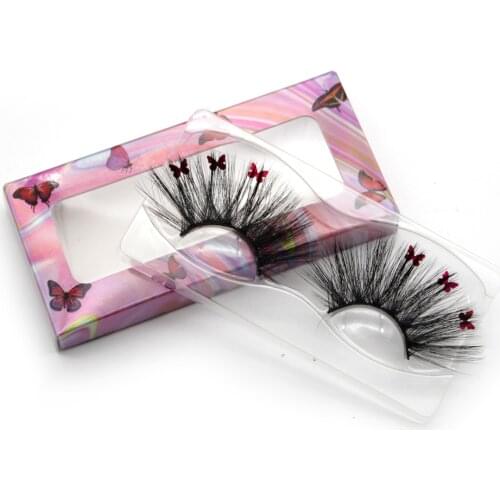 Faux Mink 25mm Lashes With Butterflys On Them Full Strip Hand Made Cosmetics Makeup Charming False Eyelashes Butterfly Lash