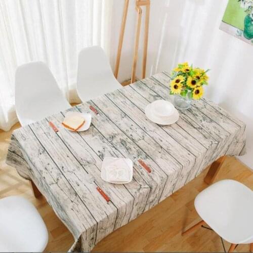 Cotton and Linen Table Cover Shooting Background Cloth Dining Table Household Decor Retro Tablecloth Creative Wood Grain Pattern