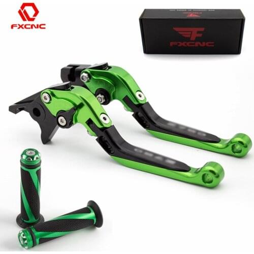 Logo Ninja For Kawasaki Z250SL ninja 250SL 2016-2017 CNC Folding Extendable Motorcycle Brake Clutch Lever + Handle Grips