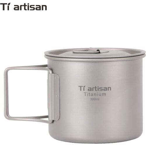 Titanium Outdoor pure titanium cup metal water cup drinking water with 300ml mug coffee mug