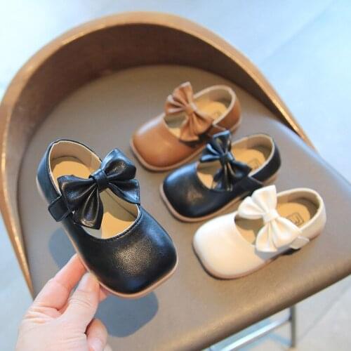 Girls Leather Shoes for Kids Low Heeled Girls Wedding Shoes Children Princesss Shoes Teenager Girls Dancing Shoes