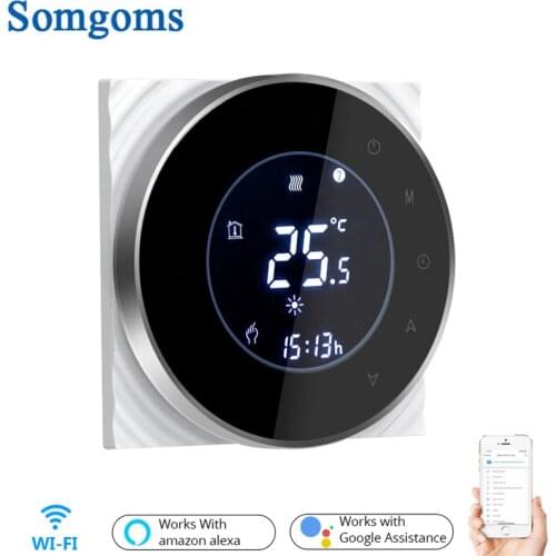 Smart WiFi Touch Thermostat Temperature Wireless Controller For Water/Electric Floor Heating Water/Gas Boiler Works Google Home