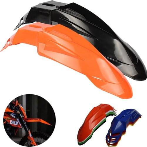 Universal 7 Colors Plastic Black Front Fenders Supermoto Evo For KX DRZ CRF YZF WR Free shipping