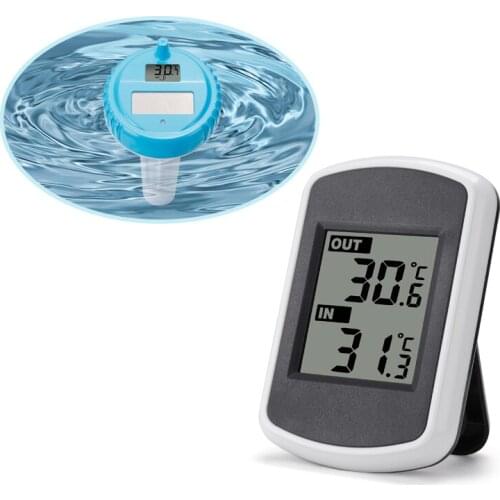 Floating Solar Water Thermometer Bathroom Swimming Pool Spa Wireless Electronic LCD Temperature Monitor IP67 Waterproof Alarm