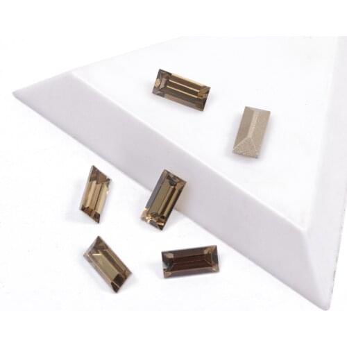 YANRUO 4501 Smoked Topaz Color Top Quality Nails Rhinestone Baguette Shape Popular Glass Rhinestones For 3D DIY Nail Art Gems