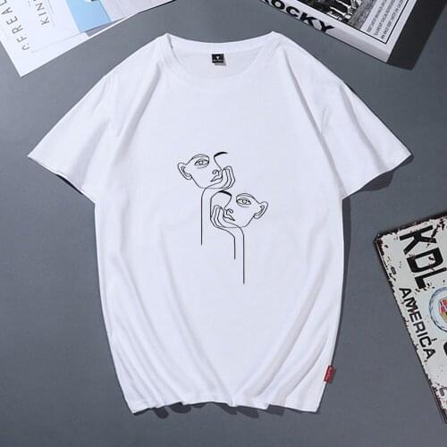 Face Art Design T Shirt Women 2020 Summer Casual Short Sleeve K Pop T-shirt Women Harajuku Streetwear Tees Punk Sweatshirt