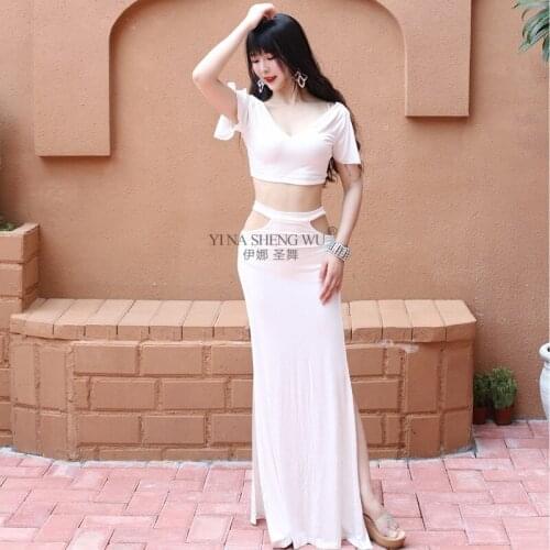 New 2pcs Set Summer Belly Dance Beginner Costume Belly Dance Exercise Clothes Female Oriental Dance Women Dance Performance Suit