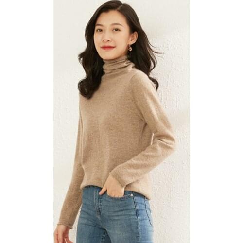 Pullover Tops Luxury Brand Autumn Winter Natural Soft Warm Camel Knitted Goat Women 100% Cashmere Sweater