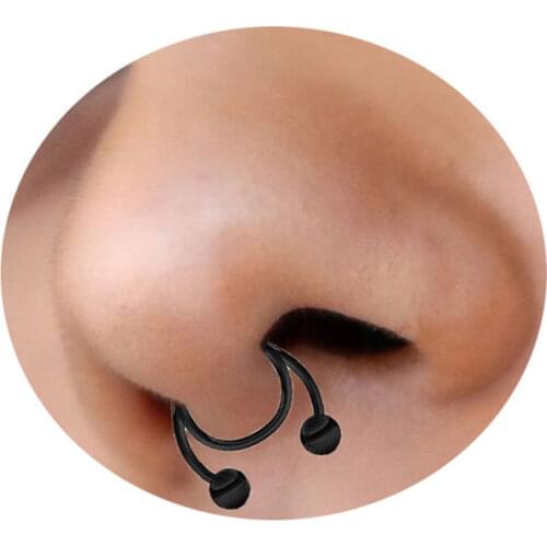 1pcs 2020 New Fake Nose Ring Stud New Nose Clip Medical Stainless Steel Hot Sale Nasal Septum False Nose Ring Piercing Jewelry