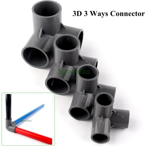 2~50pcs 3 Way Hydroponic Planting Frame Fittings PVC Pipe Connectors 20~50mm Irrigation 3D Three-Dimensional DIY Shelf Joint