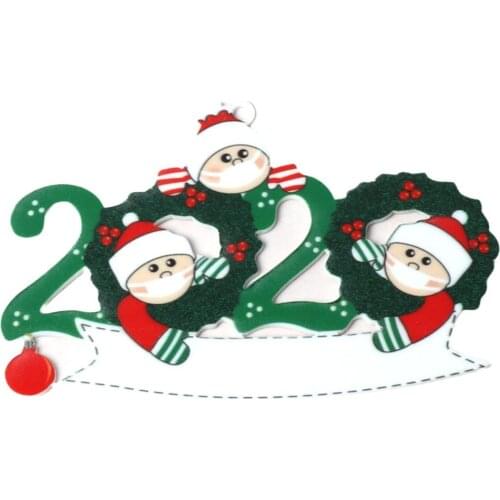 2020 Quarantine Christmas Party Decoration Gift Santa Claus With Mask Personalized Diy Acrylic Mask Snowman